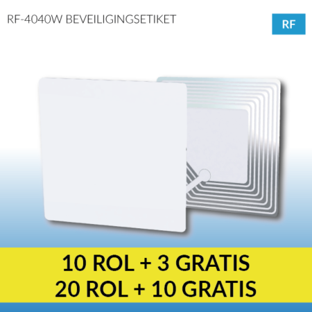 4040B - Wit RF beveiligingsetiket 40 x 40 mm
