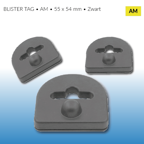 BLISTER TAG • AM • 55 x 54 mm • Zwart - artikelbeveiliging - eas - winkeldiefstal - diefstalpreventie