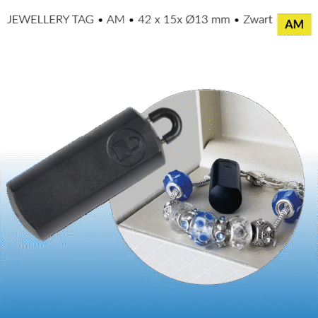 JEWELLERY TAG • AM • 42 x 15x Ø13 mm • Zwart - artikelbeveiliging - hard tag - eas - diefstalpreventie