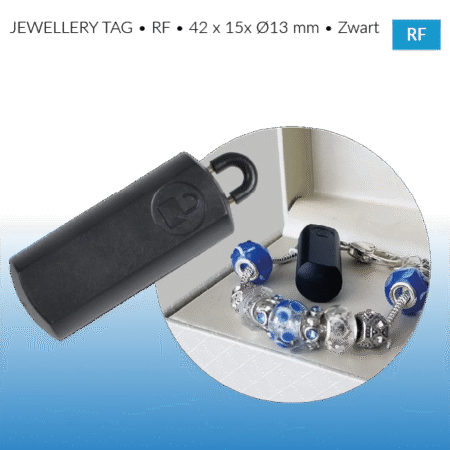 JEWELLERY TAG • RF • 42 x 15x Ø13 mm • Zwart - artikelbeveiliging - hard tag - eas - diefstalpreventie
