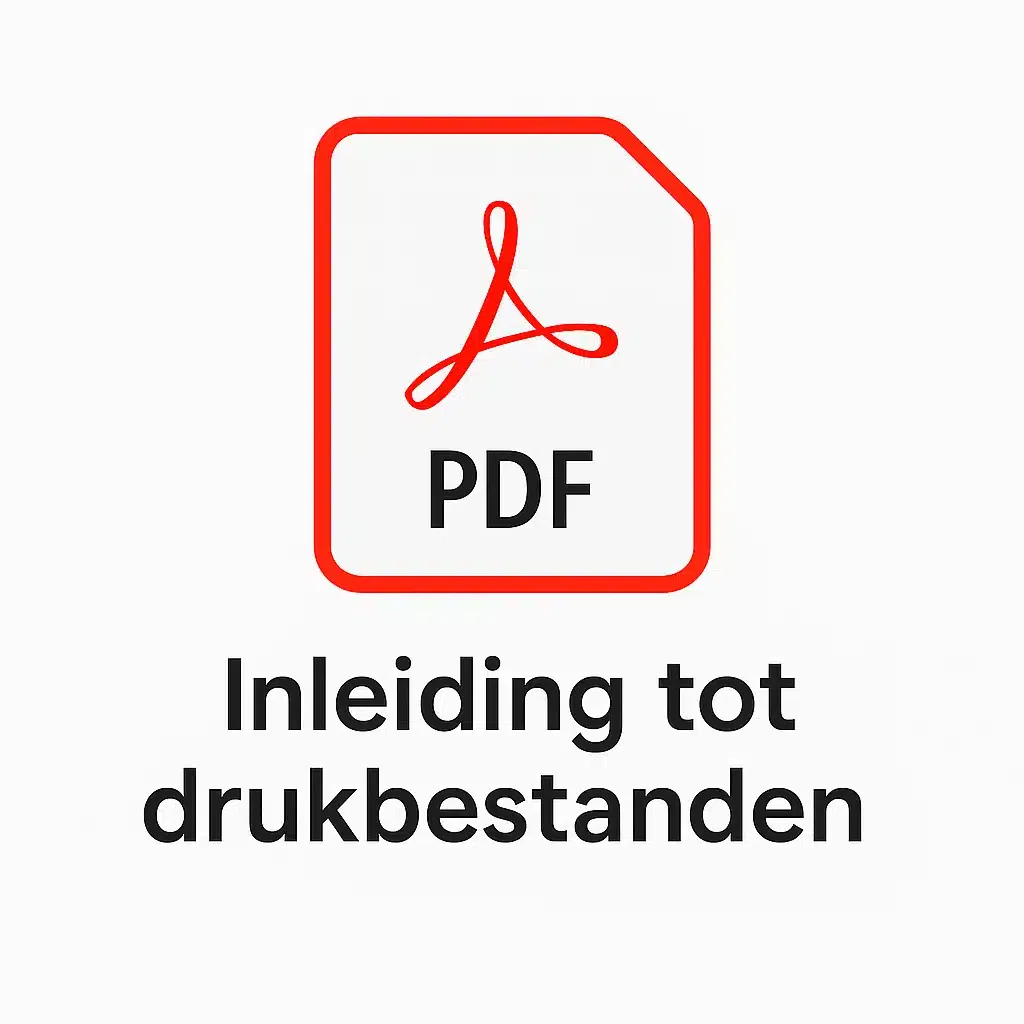 PDF-icoon met rode rand en de tekst “Inleiding tot drukbestanden” op een grijze achtergrond.