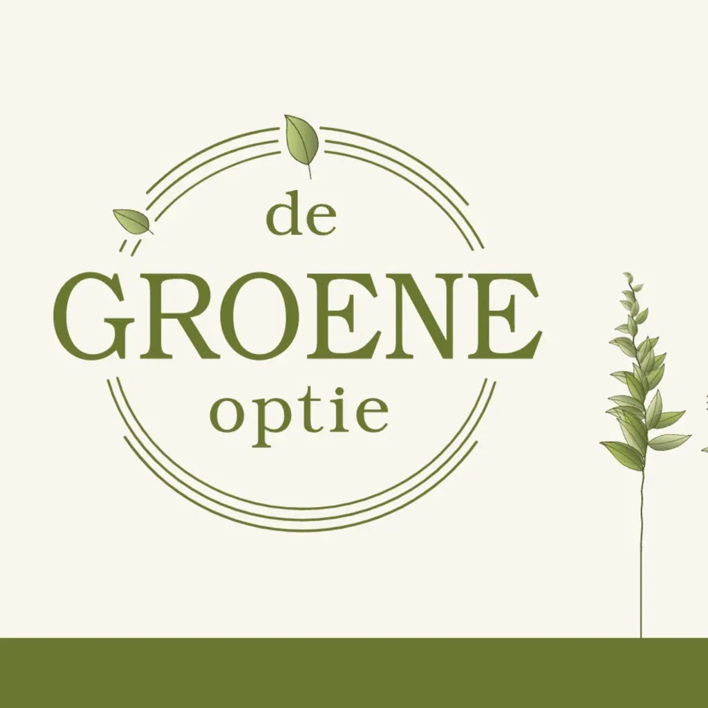 Illustratieve banner met de tekst ‘De Groene Optie’, omringd door groene bladeren en planten op een beige achtergrond. Ter ondersteuning groen vergelijk boek en e-reader.