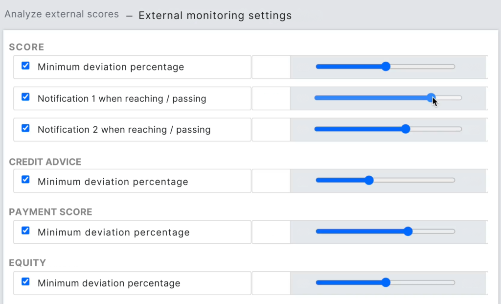 limieten aanpassen in de software