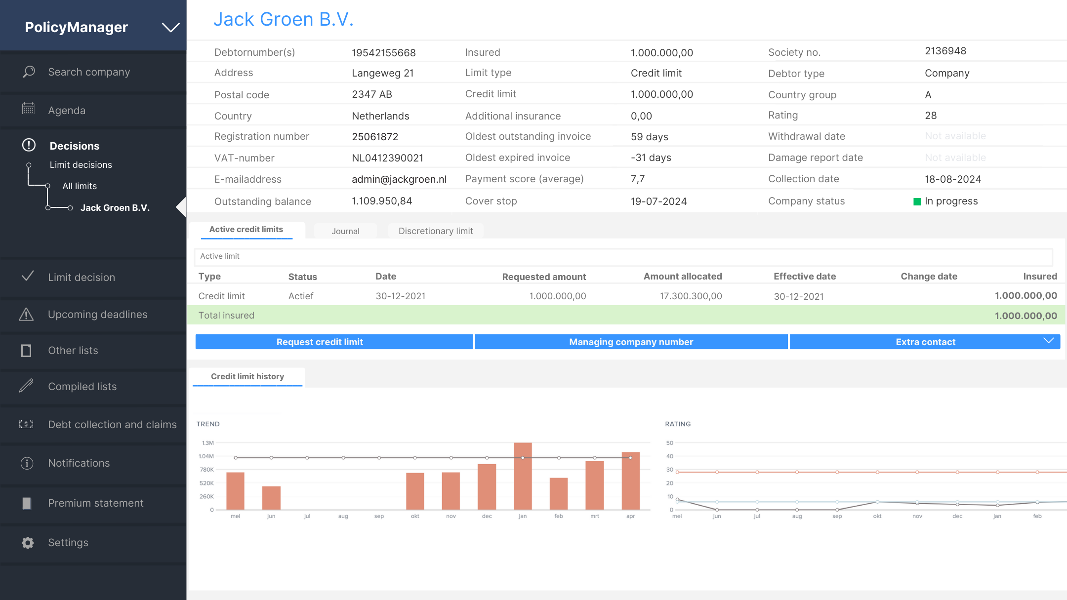 PolicyManager Creditdevice