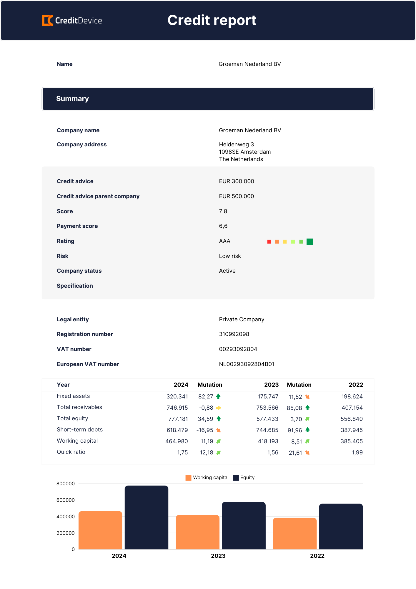 voorbeeld kredietrapport uitgebreid