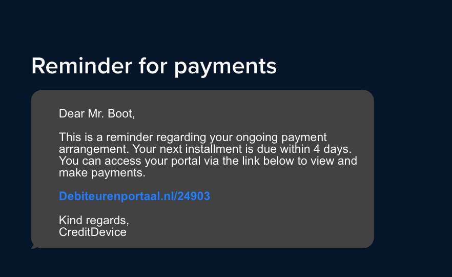 betalingsherinnering in sms
