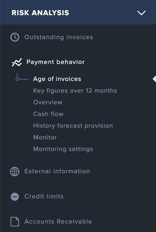 risico analyse menu items