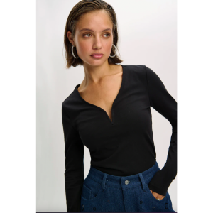 Refined Department Zohra Rib Top Black - Black, XS