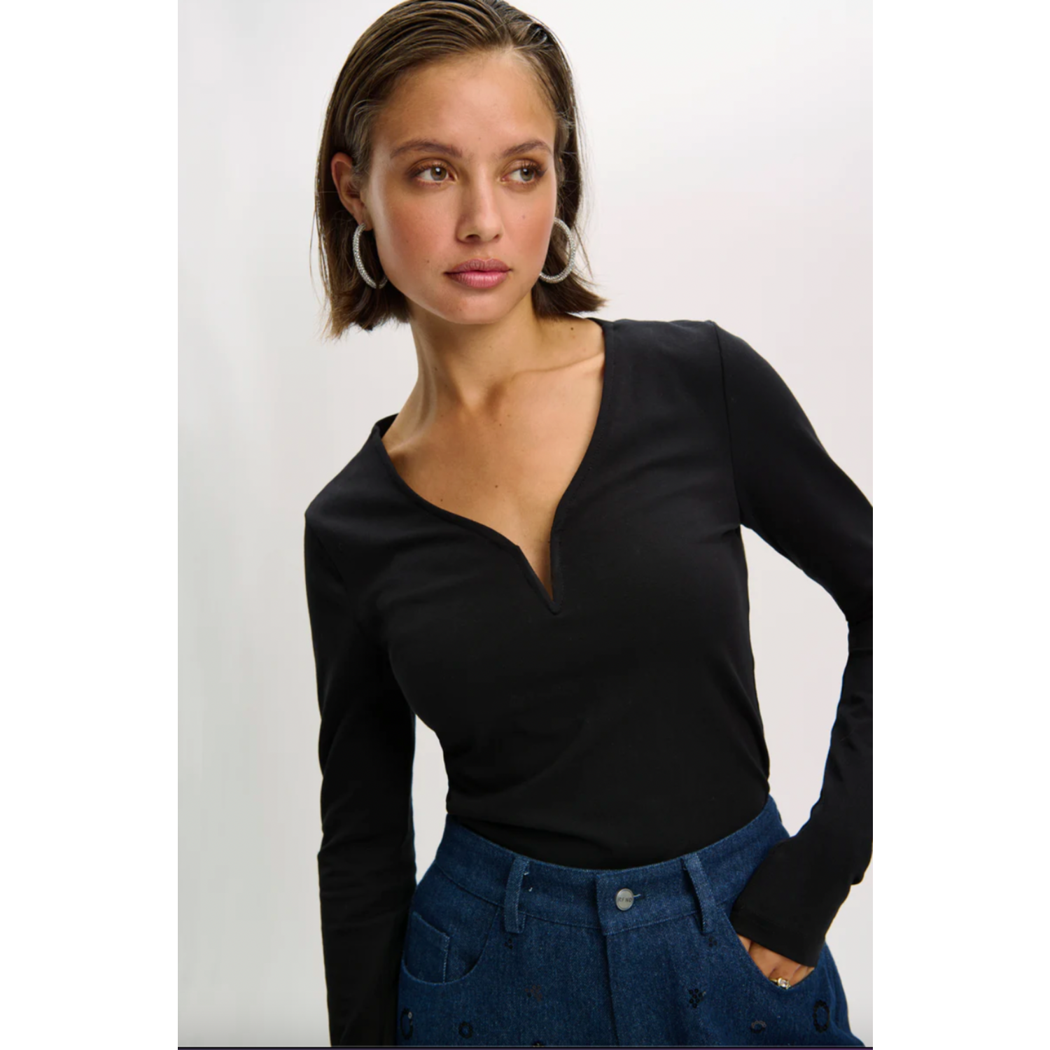 Refined Department Zohra Rib Top Black