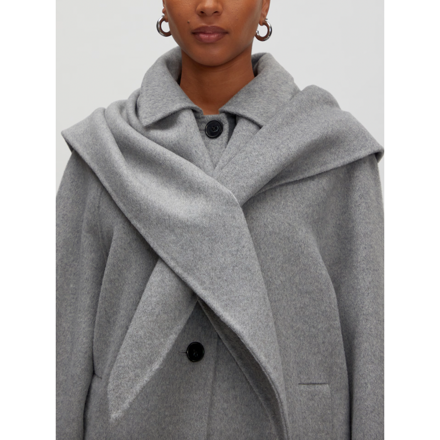 Edited Alea Wool Coat Grey Melange - Afbeelding 3