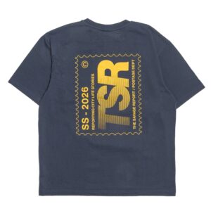 The Savage Report Stamp T-Shirt Navy - Navy, S