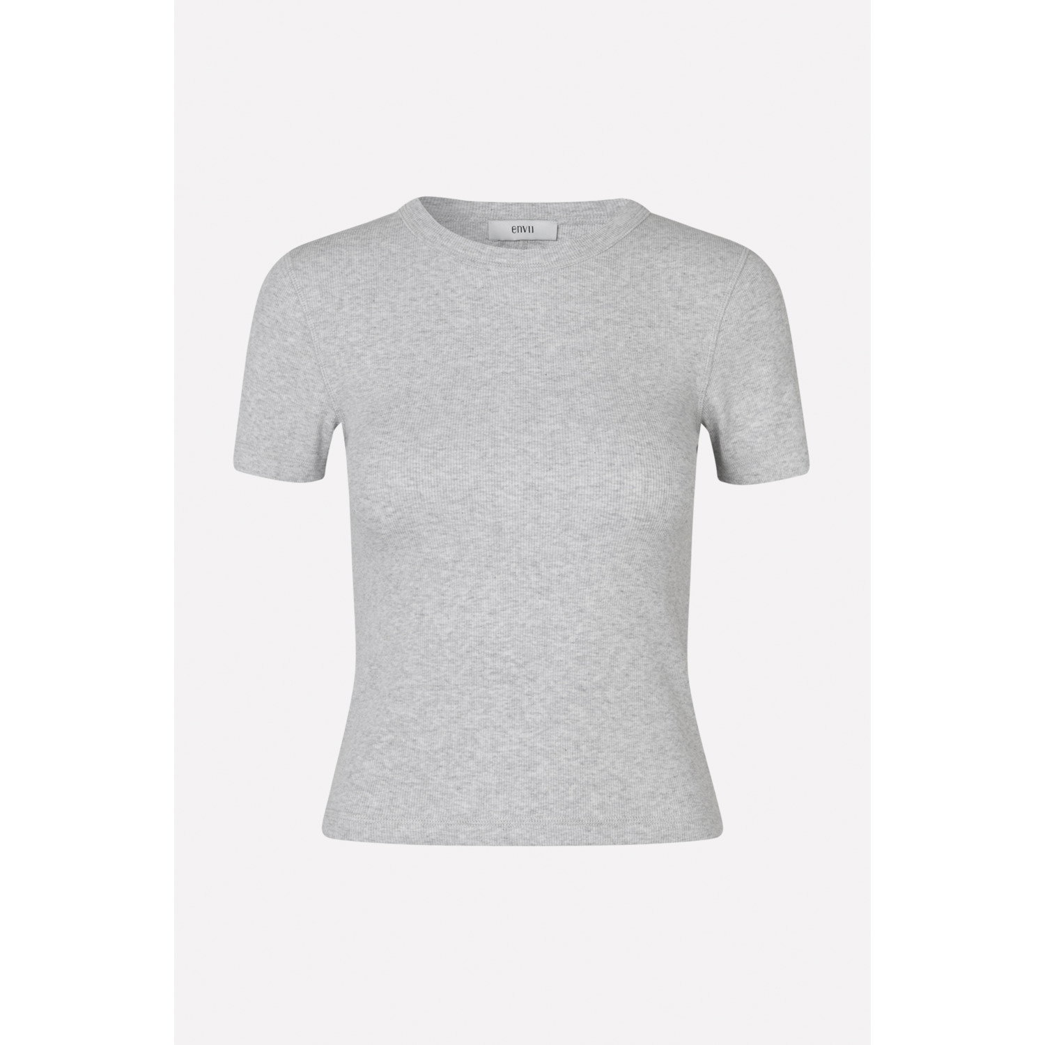 Envii Enally SS Crop Tee Light Grey Mel - Afbeelding 4