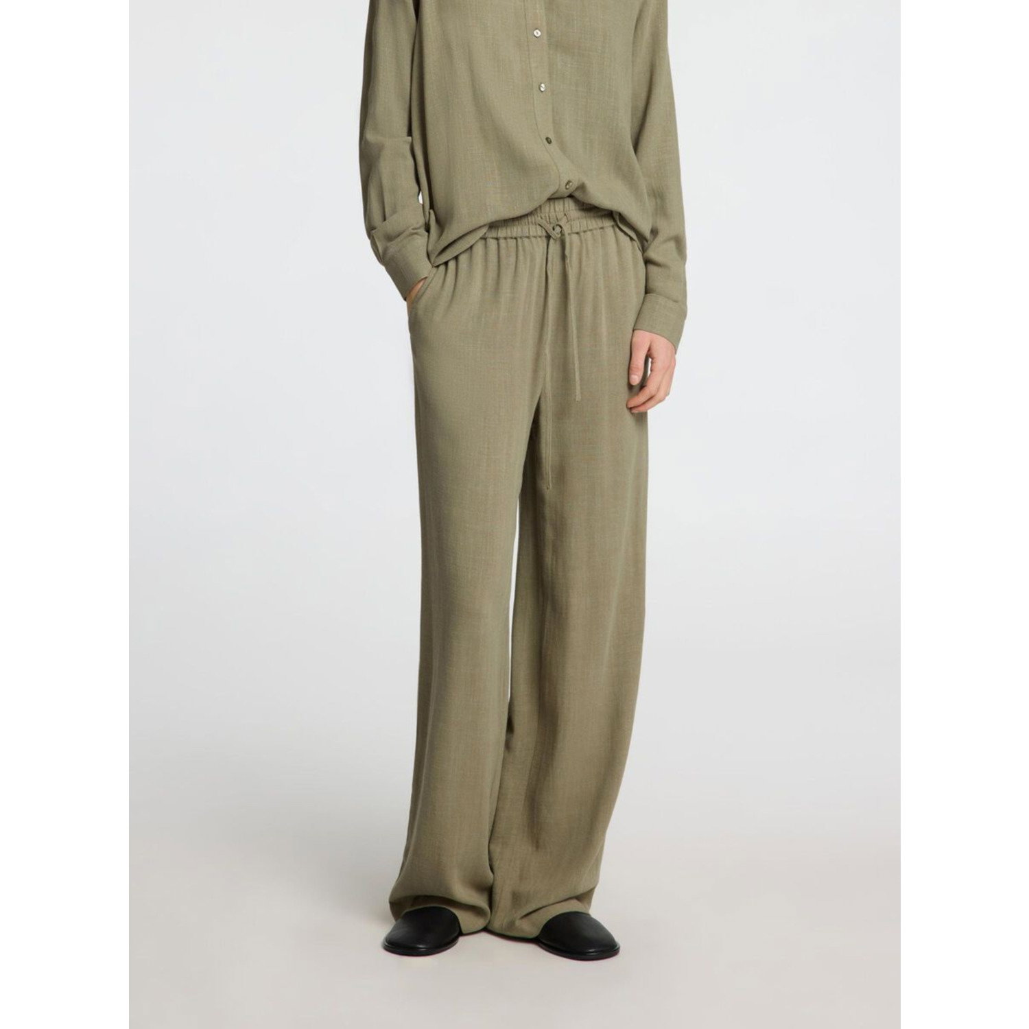 Selected Viva-Gulia Long Linen Pant Vetiver