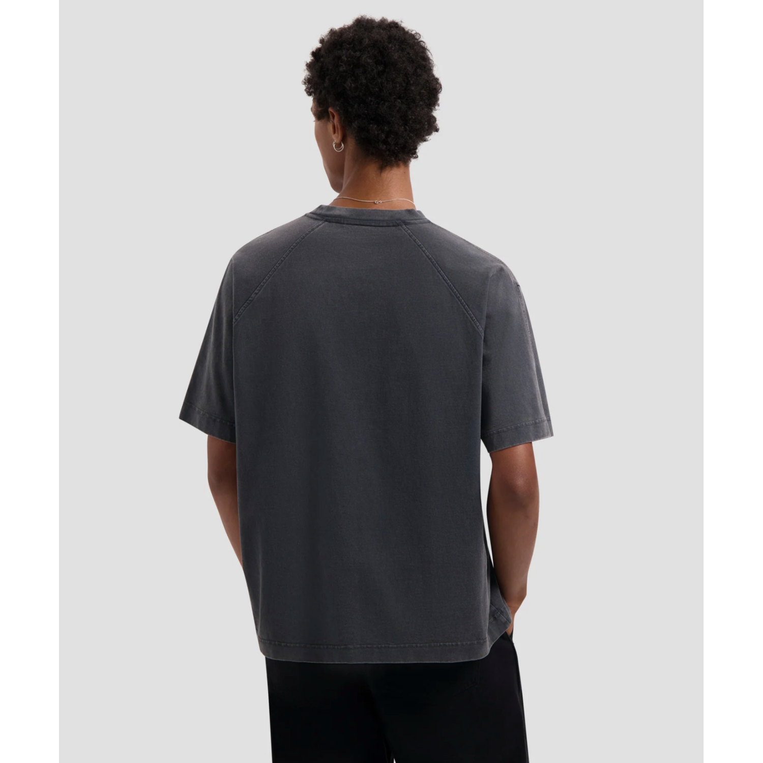 Olaf Washed Signature SS Tee Charcoal - Afbeelding 2