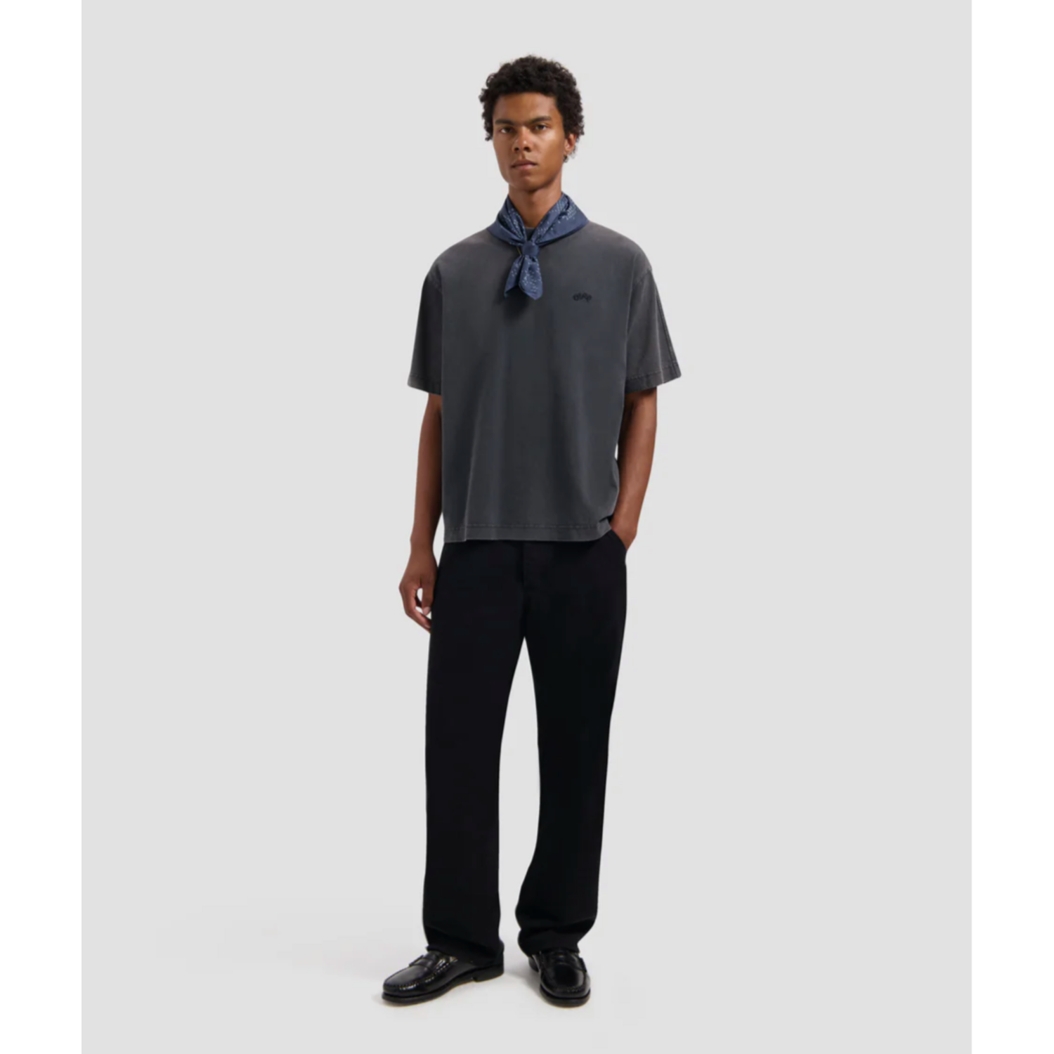 Olaf Washed Signature SS Tee Charcoal - Afbeelding 3