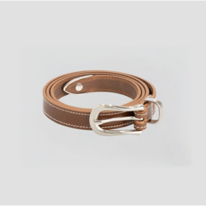Olaf Contrast Stitch Leather Belt Medal Bronze