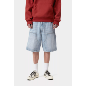 Carhartt Double Knee Short Blue Heavy Worn Bleached
