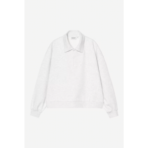 Carhartt W' Brenta Polo Sweat Ash Heather White Heavy Stone Wash - White Heavy Stone Wash, XS