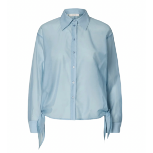 Selected Iris Relaxed Tie Detail Shirt Dusty Blue - Dusty Blue, 36