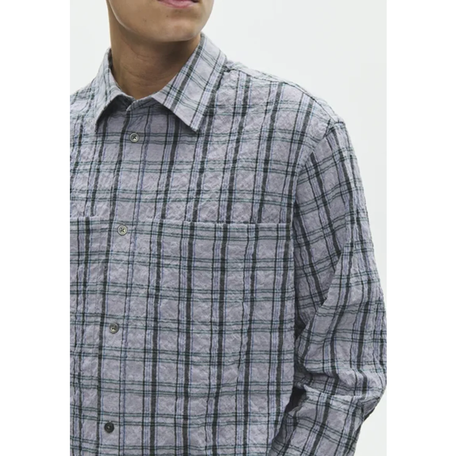 WoodWood Nico X Shirt Minimal Gray Chec - Afbeelding 2