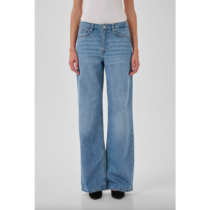 My Essential Wardrobe The Louis High Wide Jeans Medium Blue Retro Wash - Medium Blue Retro Wash, 32/34