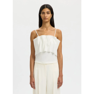 Selected Vinelle Pleated Bandeau Top Bright White - Bright White, 38