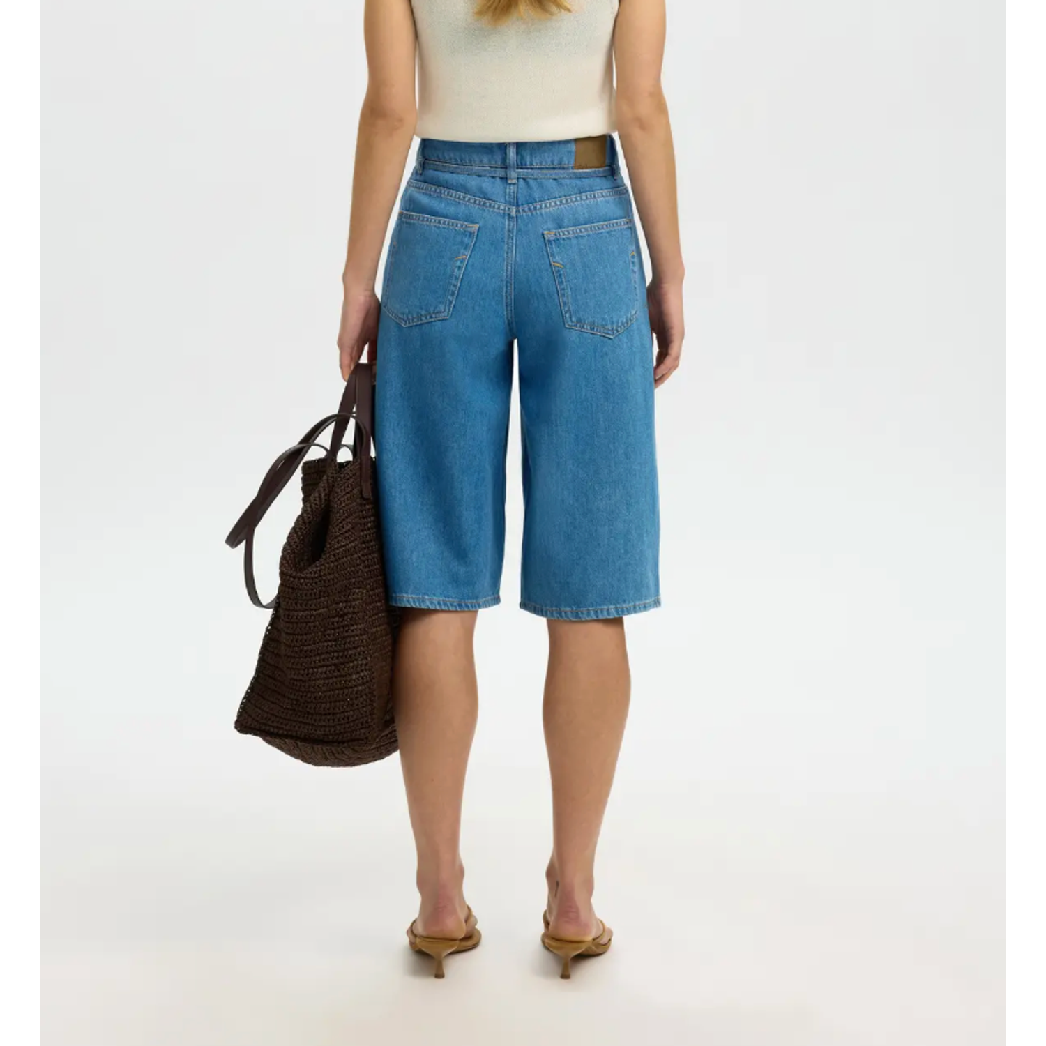 Selected Tenna Bermuda Denim Shorts Medium Blue Denim - Afbeelding 2