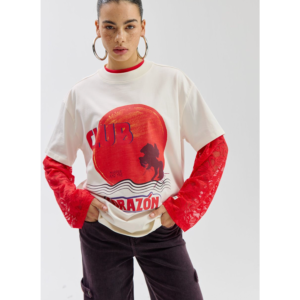Harper & Yve Club Corazon SS T-Shirt Ecru