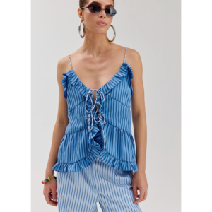 Harper & Yve Maren Top Blue Stripe - Blue Stripe, XS