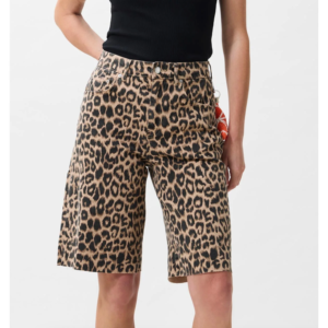 Catwalk Junkie Loose Fit Leopard Jorts Grey Morn - Grey Morn, 29