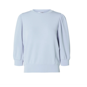 Selected Tenny 3/4 Sweat Top Noos Cashmere Blue - Cashmere Blue, M