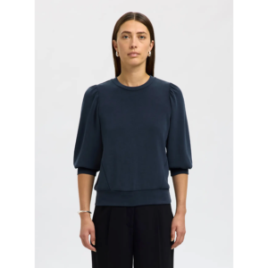 Selected Tenny 3/4 Sweat Top Dark Sapphire - Dark Sapphire, S