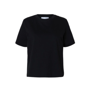 Selected Essential SS Boxy Tee Noos Black - Black, XS