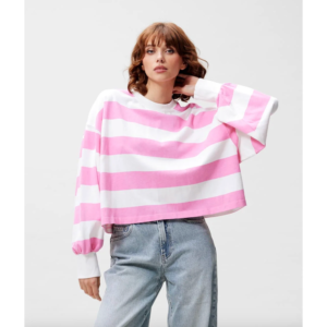 Catwalk Junkie Oversized Striped Long Sleeve Rosebloom