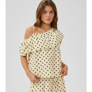 My Essential Wardrobe Nada Florence Blouse Lemon - Lemon Icing W. Dots, 38