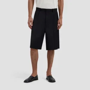 Olaf Tropical Wool Blend Tailored Shorts Black