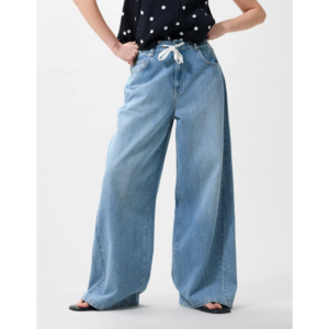 Catwalk Junkie Wide Leg Jeans With Waist Detail Blue - blue, 31