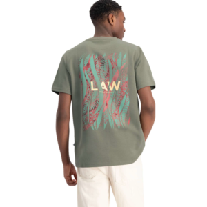 Law Of The Sea Aqua Flow Artwork Tee Vetiver - vetiver, S