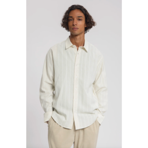 Law Of The Sea Serene Striped Dobby Shirt Coconut Milk - Coconut Milk, M