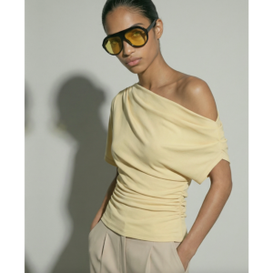 Hypedrop Kamma Draped Off-Shoulder Top Anise Flower