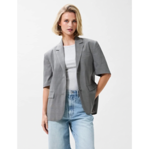 Catwalk Junkie Short Sleeve Check Blazer Black - Black, 38