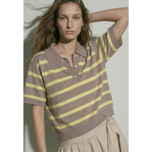 Hypedrop Hdkallie SS Boxy Polo Knit - Moon Rock, XS