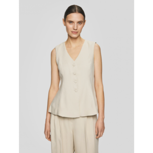 MSCH Esteriane Waistcoast Oatmeal Melange - Oatmeal Melange, S