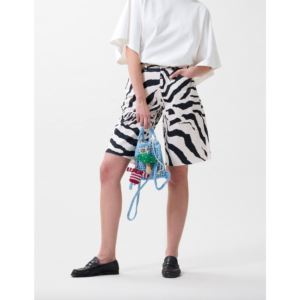 Catwalk Junkie Loose Fit Zebra Jorts Cement