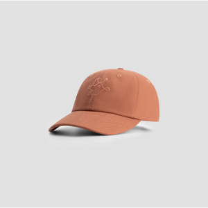 Olaf Monogram Washed Canvas Cap Burnt Coral
