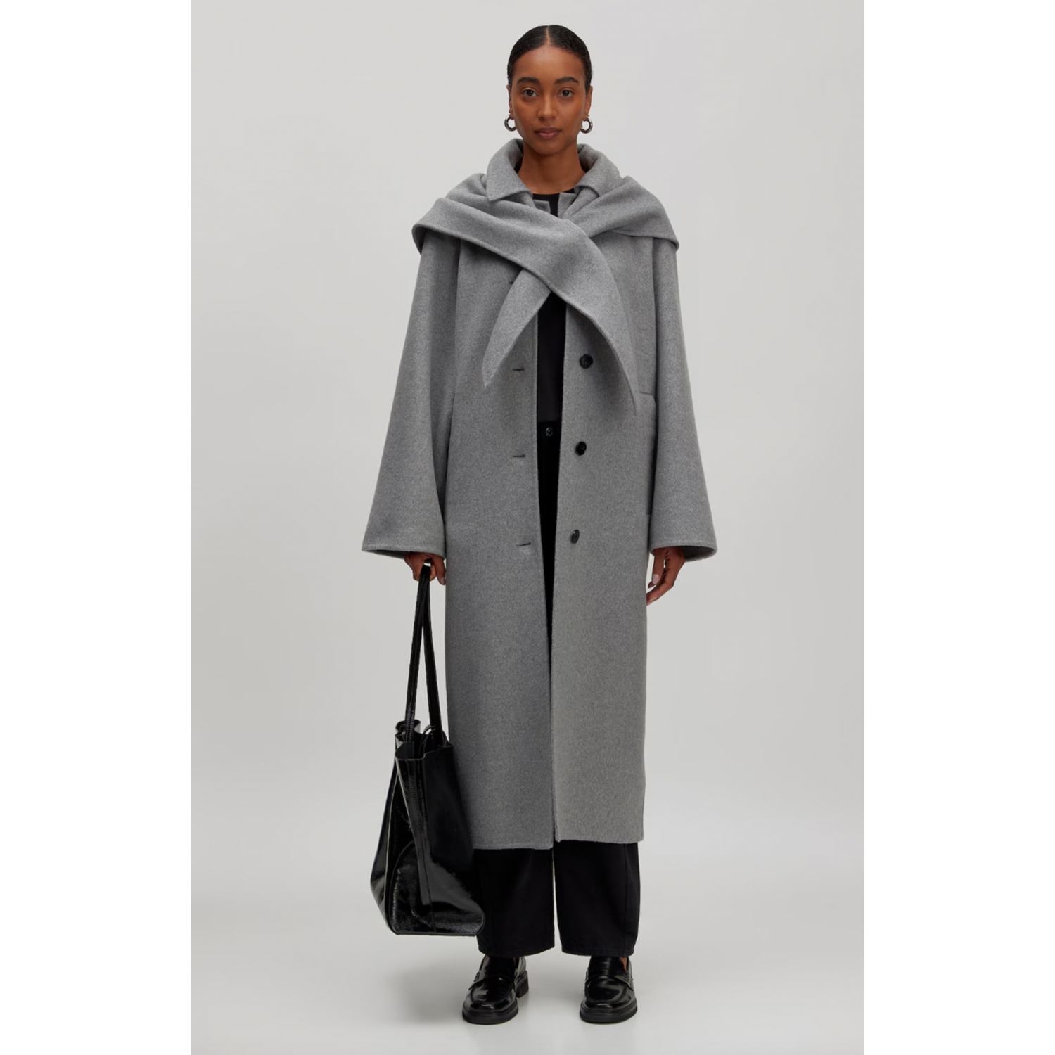 Edited Alea Wool Coat Grey Melange - Afbeelding 4