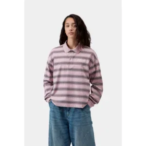 Carhartt WIP W' Bronson Polo Bronson Stripe, Hortensia - Bronson Stripe, Hortensia, M