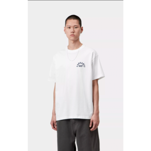 Carhartt WIP S/S Arch Script T-Shirt White / Dark Navy