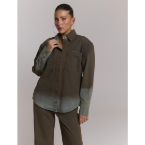 Refined Department Naro  Blouse Washed Denim - Washed Denim, XL