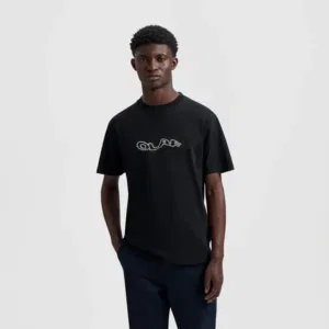 Olaf Hussein Zigzag Wavy Drift Tee Black - Black, L